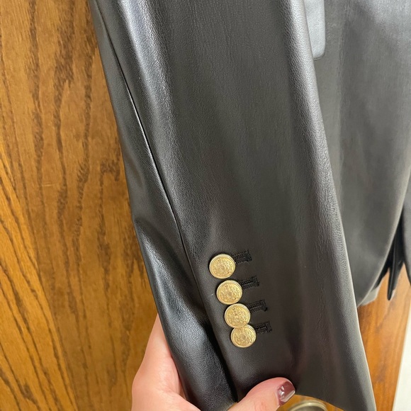 Zara Black Leather Jacket Suit - Picture 5 of 6